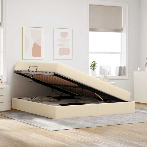 vidaXL Postelja z dodatnim prostorom za shranjevanje in vzmetnico