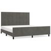 vidaXL Posteljni okvir brez vzmetnice temno siv 160x200 cm žamet