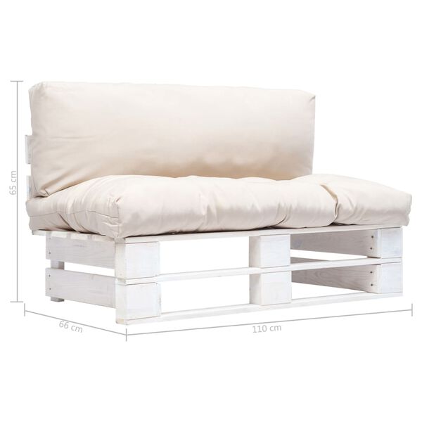 vidaXL Vrtni kavč iz palet s pe&scaron;čenimi blazinami borovina