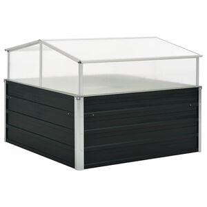 vidaXL Rastlinjak pocinkano jeklo 100x100x77 cm antraciten