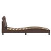 vidaXL Posteljni okvir Viana z LED brez vzmetnice rjav 90x200 cm