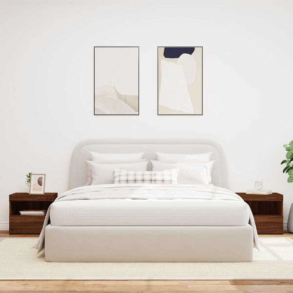 vidaXL Nočna omarica z LED lučkami 2 kosa rjavi hrast 50x40x45 cm