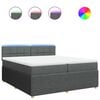 vidaXL Box spring postelja z vzmetnico temno siva 200x200 cm blago
