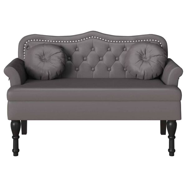vidaXL Chesterfield klop Siva 120,5 x 65 x 75 cm Umjetno usnje