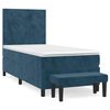 vidaXL Box spring postelja z vzmetnico temno modra 80x200 cm žamet