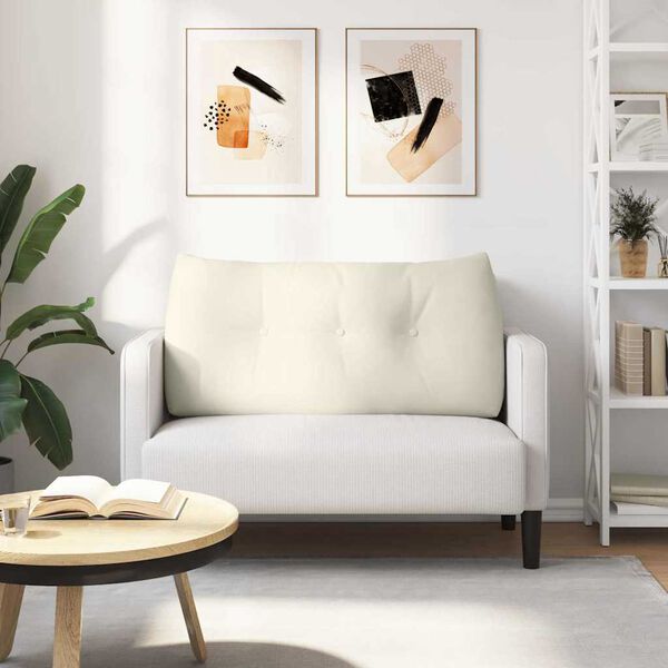 vidaXL Poglavni vzglavnik krema 100 x 24 x 50 cm Žamet