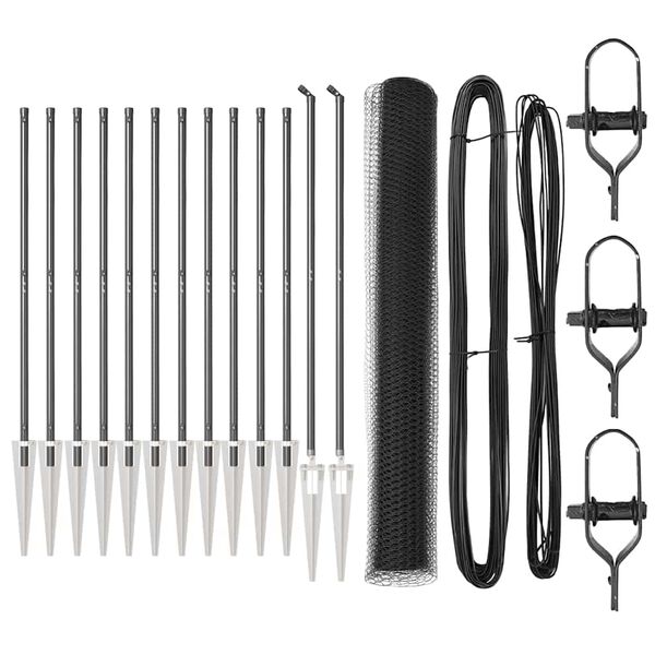 vidaXL Steber ograje. Siva 25 x 1,2 m (25 mm mreža) Jeklo