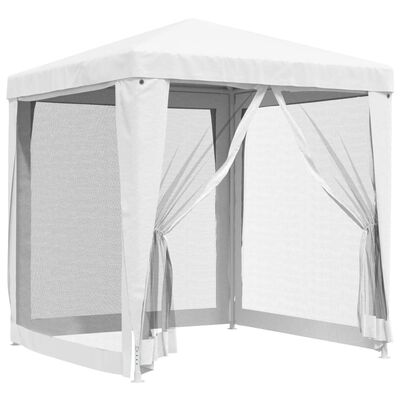 vidaXL Vrtni šotor s 4 mrežastimi stranicami 2x2 m bel