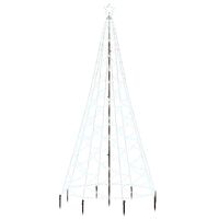 vidaXL Novoletna jelka s kovinskim stebrom 500 LED hladno bela 3 m