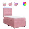 vidaXL Box spring postelja z vzmetnico roza 90x190 cm žamet