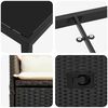 vidaXL Komplet za jedilnico v vrtu z blazino 5 pcs Črna poli ratan
