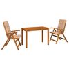 vidaXL Garden Dining Set Naravna Masiven les akacije