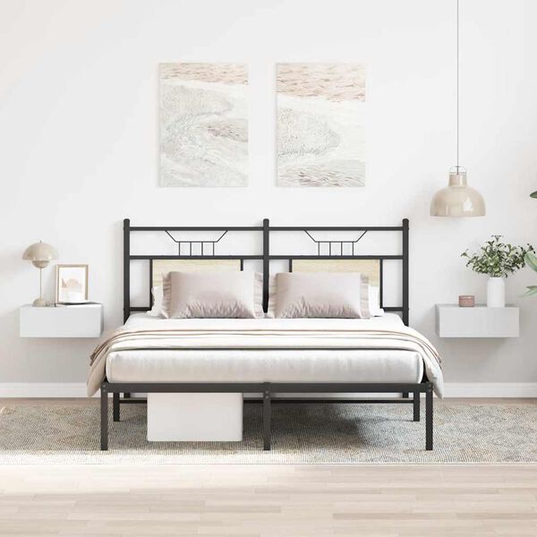 vidaXL Stenske nočne omarice 2 kosa visok sijaj bele 40x30x15 cm