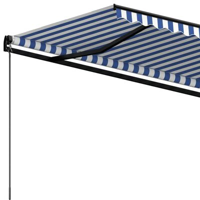 vidaXL Ročno zložljiva tenda 500x350 cm modra in bela