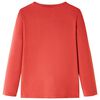 Otroška majica z dolgimi rokavi žgano rdeča 128
