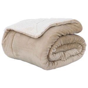 vidaXL Odeja Bež 130 x 150 cm 1 kg Flis