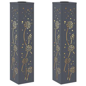 vidaXL Solarno LED svetilo za pot 2 kos Toplo bela 18 x 18 x 80 cm