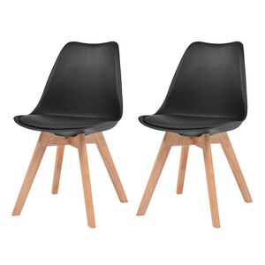 vidaXL Jedilni stoli 2 kosa črna plastika