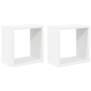 vidaXL Stenske police kockaste 2 kosa bele 26x15x26 cm