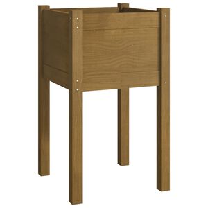 vidaXL Vrtno cvetlično korito medeno rjavo 40x40x70 cm trdna borovina