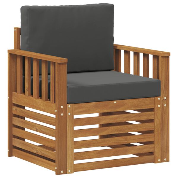 vidaXL Zunanja garnitura za sedenje Masivno akacijevo les in poliester