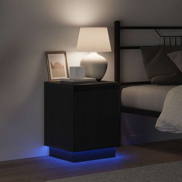 vidaXL Nočna omarica Črna Orehovina 39 x 34,5 x 50 cm Konstruiran les