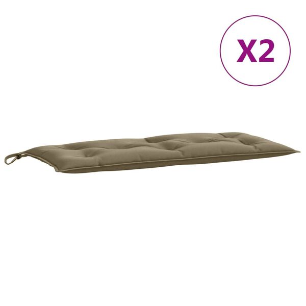 vidaXL Blazina za vrtno klop 2 kosa melanž taupe 100x50x7 cm blago