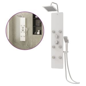 vidaXL Panelna enota za tu&scaron; steklo 25x47,5x130 cm bela