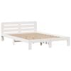 vidaXL Knjižna postelja brez vzmetnice bela 140x200 cm trdna borovina