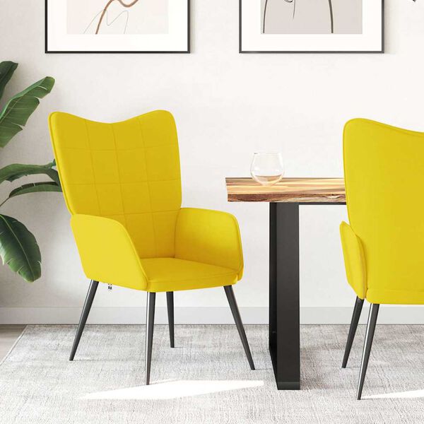 vidaXL Stol za spro&scaron;čanje gorčično rumeno blago