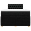 vidaXL Box spring postelja z vzmetnico črn 120x200 cm blago