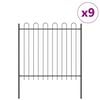 vidaXL Vrtna ograja 9 pcs Siva 15,3 x 1,5 m Pra&scaron;kasto lakirano jeklo
