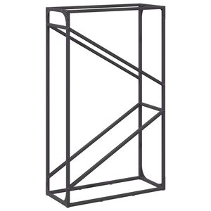 vidaXL Stojalo za drva črno 60x25x100 cm hladno valjano jeklo