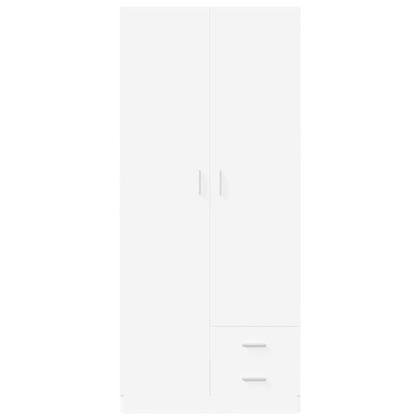 vidaXL Garderobna omara bela 80x52x180 cm inženirski les