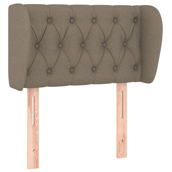 vidaXL Vzglavje z u&scaron;esi taupe 83x23x78/88 cm blago