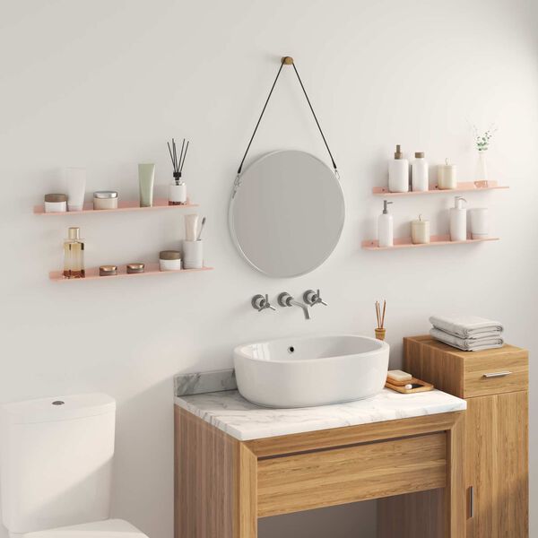 vidaXL Ležeča polica 4 pcs Roza 60 x 8,5 x 2,5 cm Jeklo