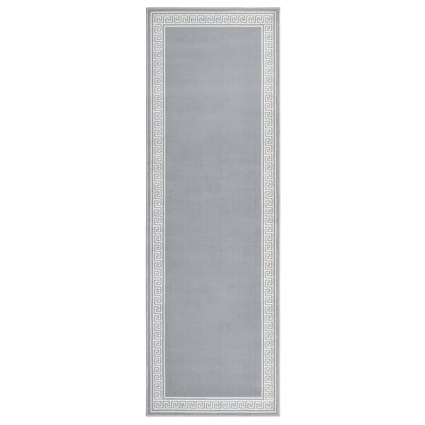 vidaXL Tepih tekač BCF siv z motivom 80x250 cm