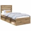 vidaXL Konstrukcija postelje Oreh 75 x 190 cm Masivno borovo les