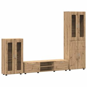 vidaXL Komplet TV omaric FLORIN 3 pcs Umetni hrast Konstruiran les