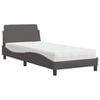vidaXL Postelja z vzmetnico Dover siva 80x200 cm umetno usnje