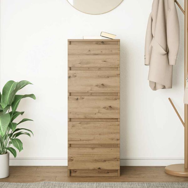 vidaXL Komoda s predali artisan hrast 37,5x35x99 cm inženirski les