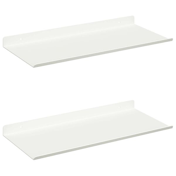 vidaXL Ležeča polica 2 pcs Bela 40 x 18 x 2,5 cm Jeklo