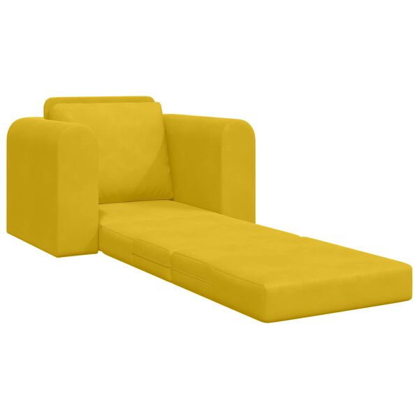vidaXL Sofa postelja Rumena 98 x 71 x 83 cm Žamet