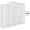 vidaXL Obokane gabion ko&scaron;are 11kosi 200x50x160/180 cm pocinkano železo