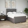 vidaXL Box spring postelja z vzmetnico taupe 160x200 cm blago