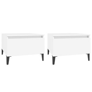 vidaXL Stranska mizica 2 kosa bela 50x46x35 cm inženirski les