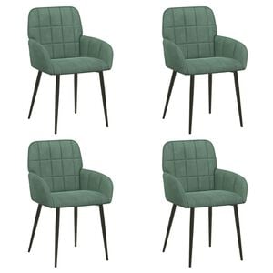 vidaXL Jedilni stoli 4 kos Žamet Morsko zelena 57 x 50 x 85 cm