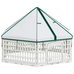 vidaXL 6 Panelna Pasja Ograja Bela 122 x 106 x 79 cm Plastika