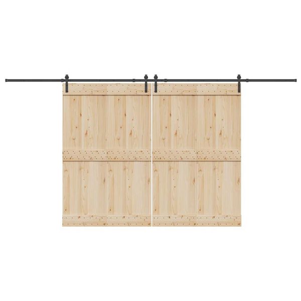 vidaXL Komplet opreme za drsna vrata 427 cm jeklo črne barve