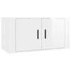vidaXL Stenska TV omarica visok sijaj bela 80x34,5x40 cm